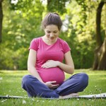 Pregnant Mum on Lawn